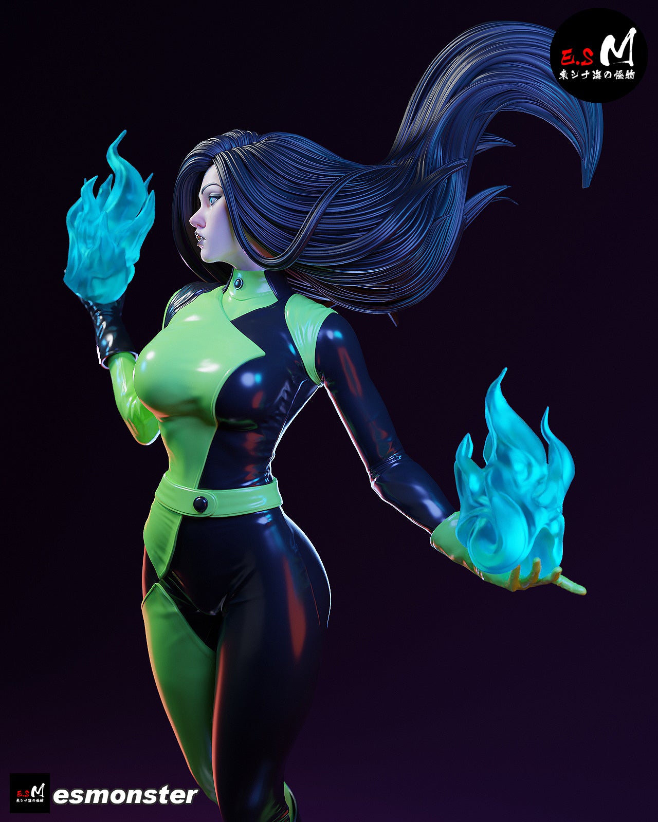 Shego Power Style Kim Possible Unpainted Resin Garage Kit (1/6-1/12)