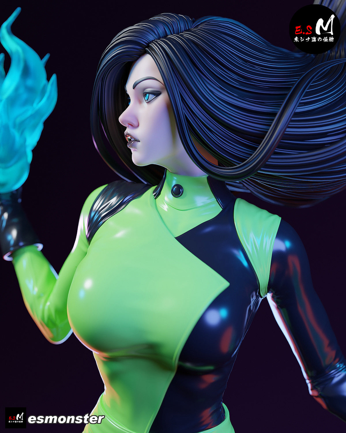 Shego Power Style Kim Possible Unpainted Resin Garage Kit (1/6-1/12)