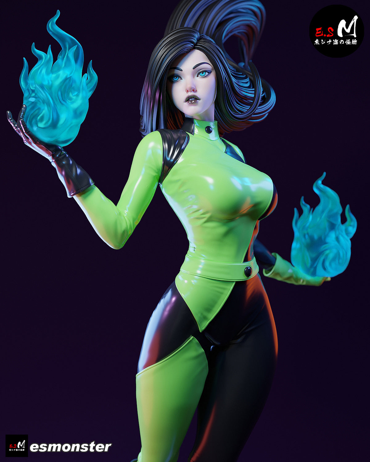 Shego Power Style Kim Possible Unpainted Resin Garage Kit (1/6-1/12)