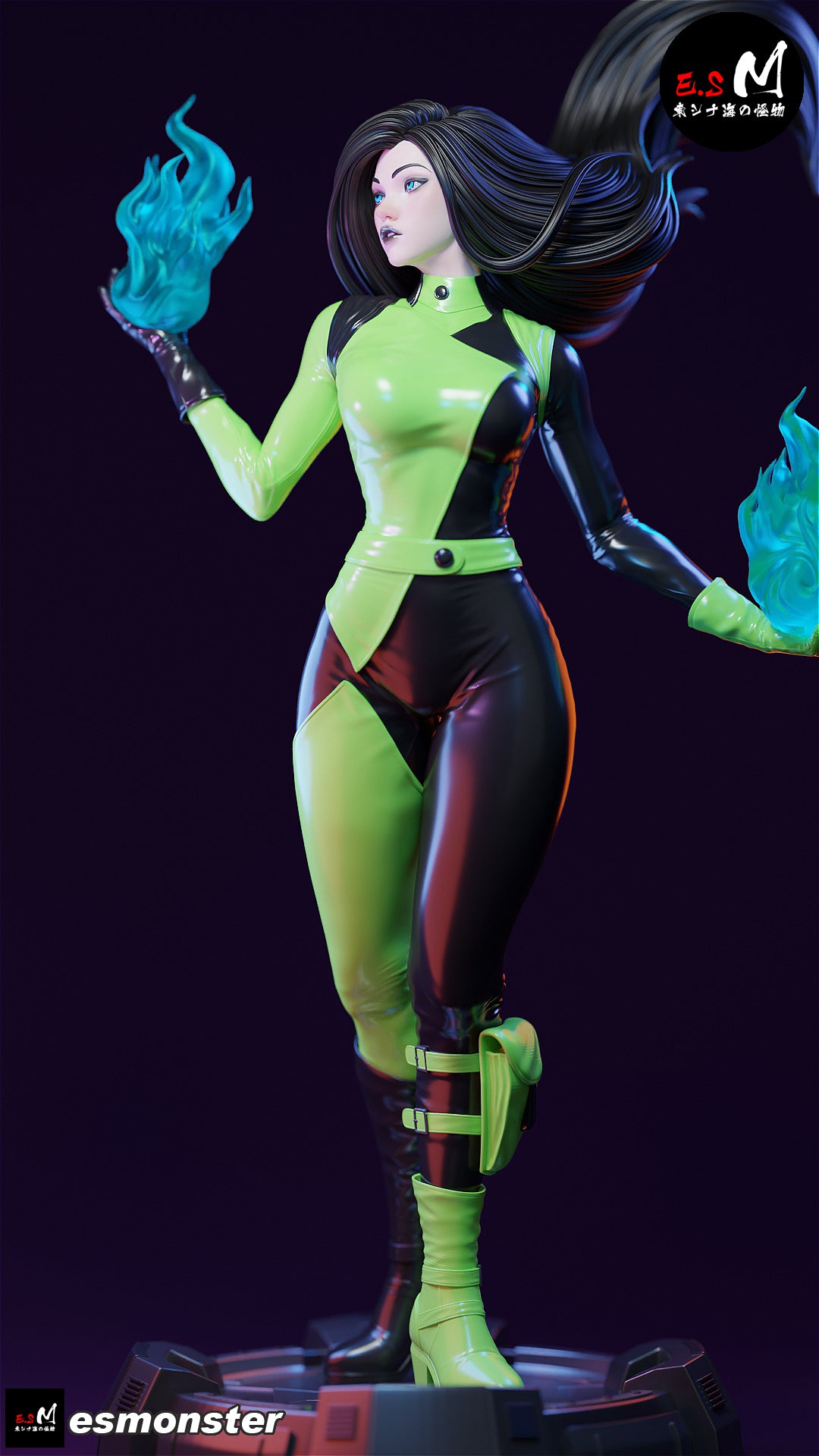 Shego Power Style Kim Possible Unpainted Resin Garage Kit (1/6-1/12)