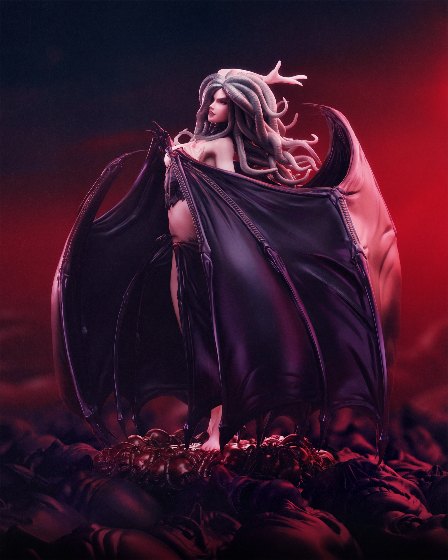 Slan Style Abyssal Temptress – Unpainted 3D Printed Model Kit