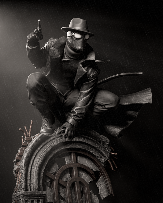 Spider-Man Noir Style Shadow Vigilante – Unpainted 3D Printed Model Kit