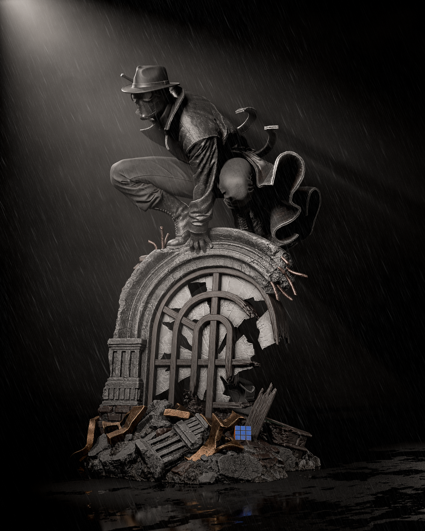 Spider-Man Noir Style Shadow Vigilante – Unpainted 3D Printed Model Kit