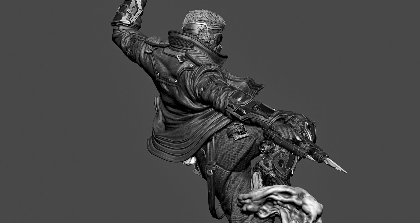 Star-Lord Style Galactic Outlaw – Unpainted 3D Printed Model Kit