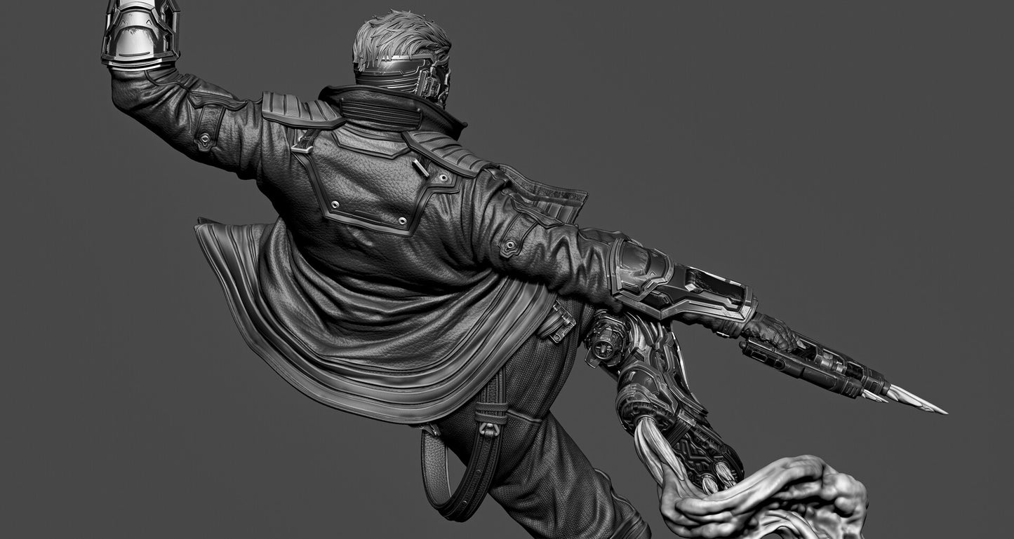 Star-Lord Style Galactic Outlaw – Unpainted 3D Printed Model Kit
