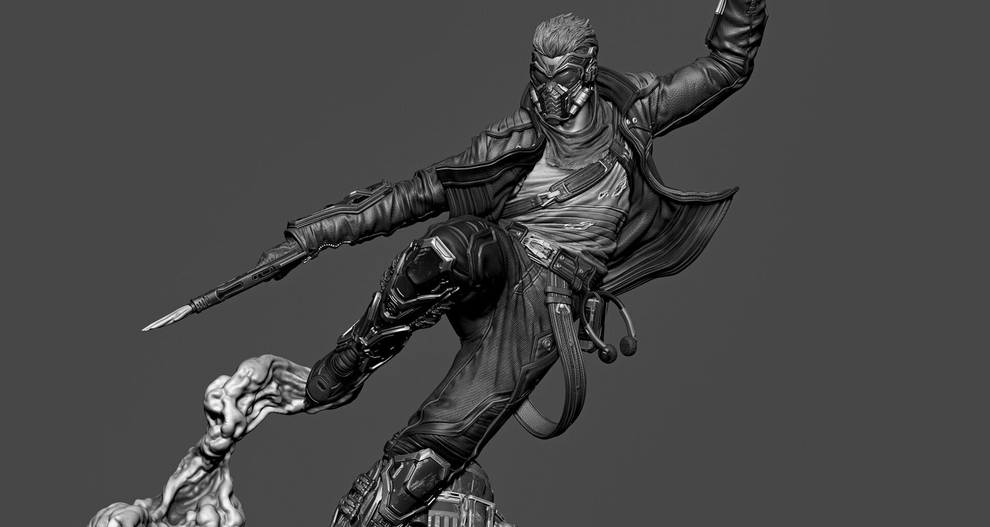 Star-Lord Style Galactic Outlaw – Unpainted 3D Printed Model Kit