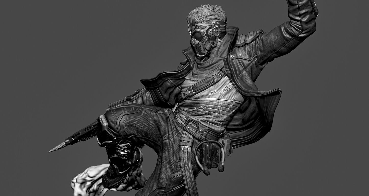 Star-Lord Style Galactic Outlaw – Unpainted 3D Printed Model Kit
