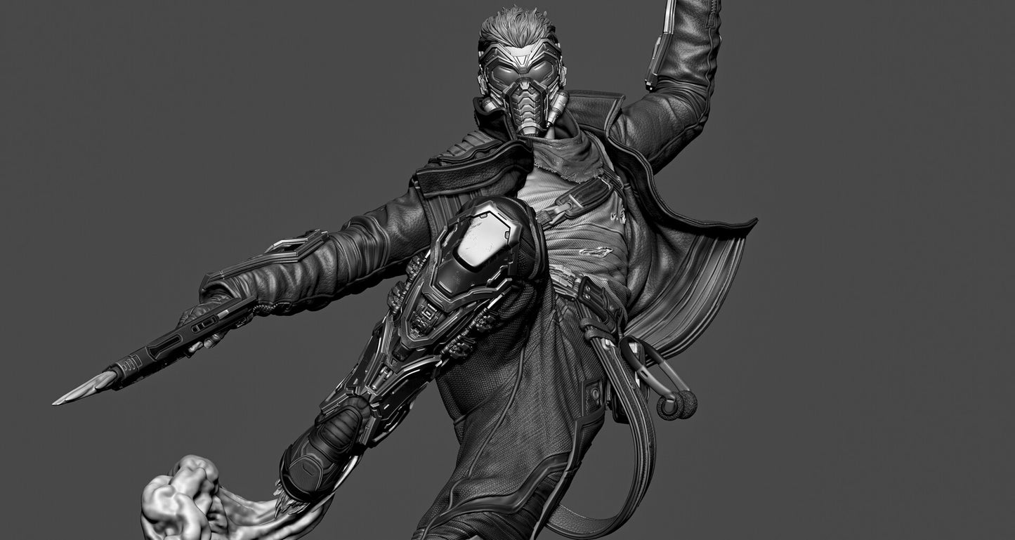 Star-Lord Style Galactic Outlaw – Unpainted 3D Printed Model Kit