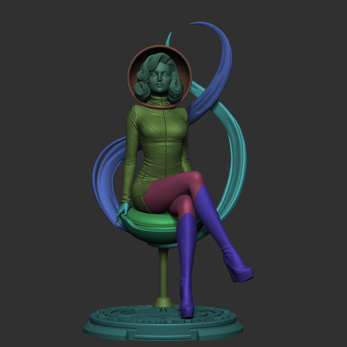 Retro Starfleet Officer – Unpainted 3D Printed Model Kit