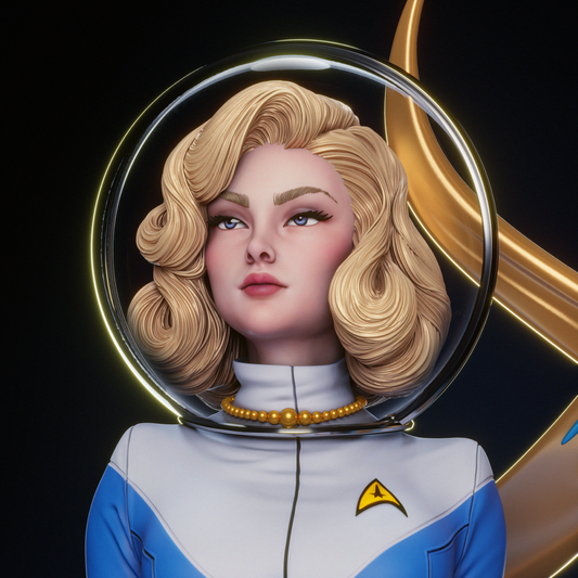 Retro Starfleet Officer – Unpainted 3D Printed Model Kit