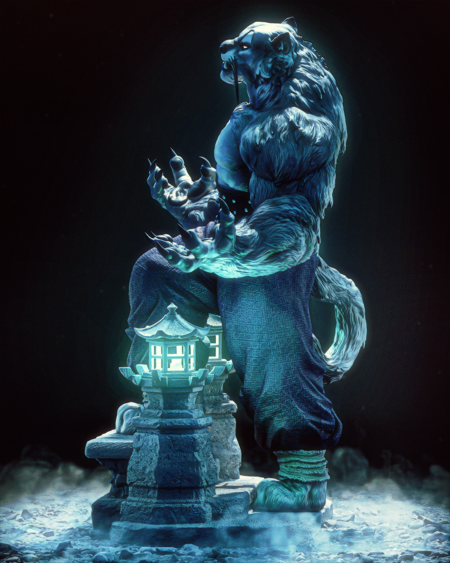 Tai Lung Style Martial Arts Master – Unpainted 3D Printed Model Kit