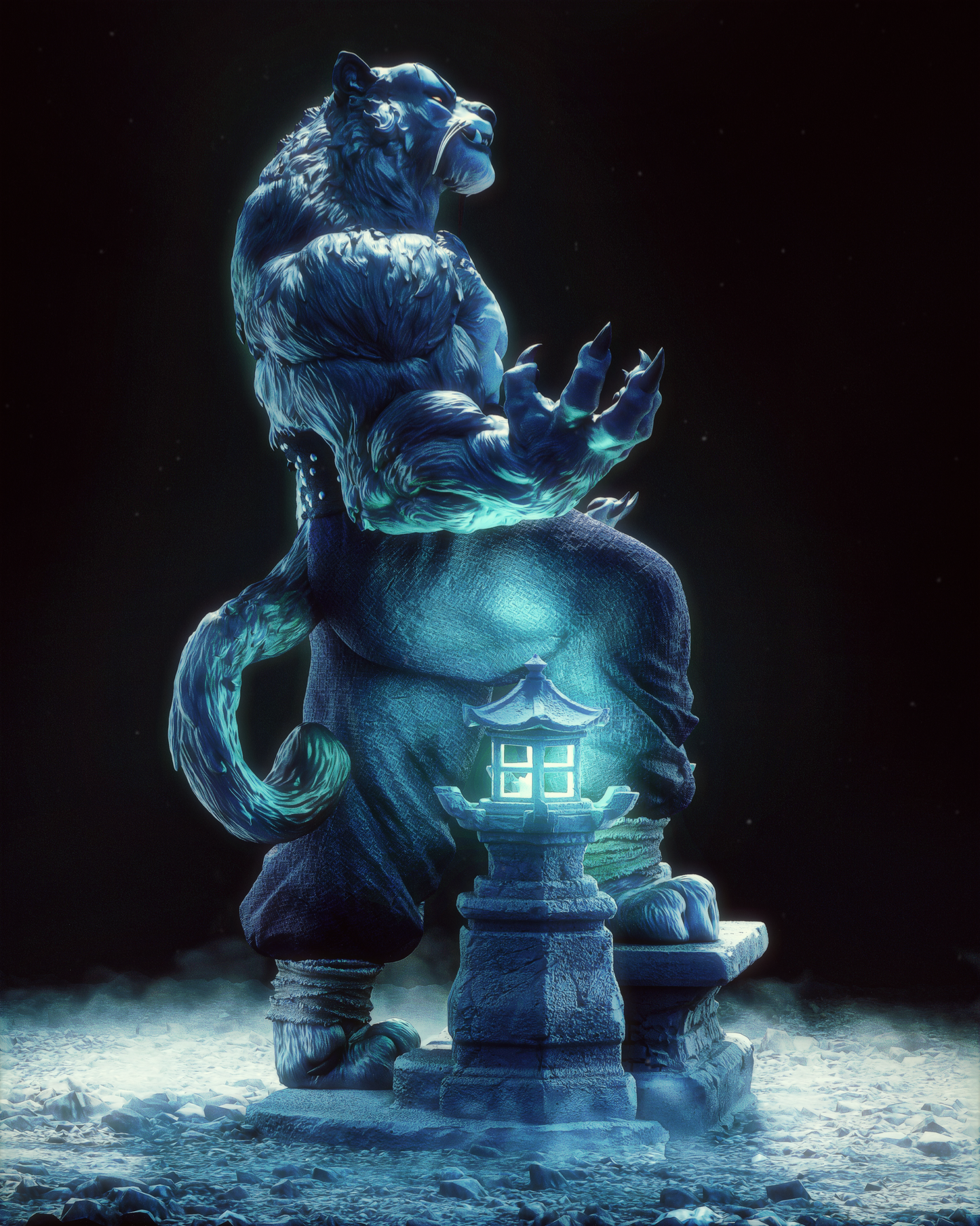 Tai Lung Style Martial Arts Master – Unpainted 3D Printed Model Kit