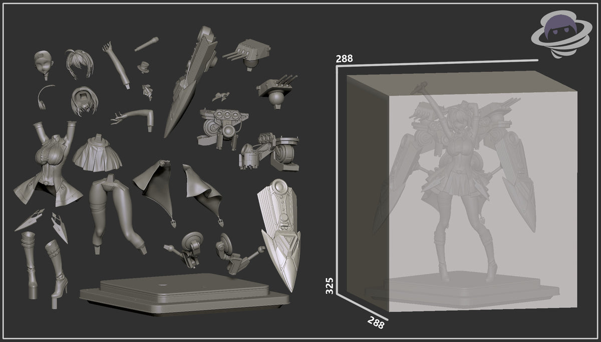 Baltimore Style Azur Lane Unpainted Resin Garage Kit (1/6-1/12)