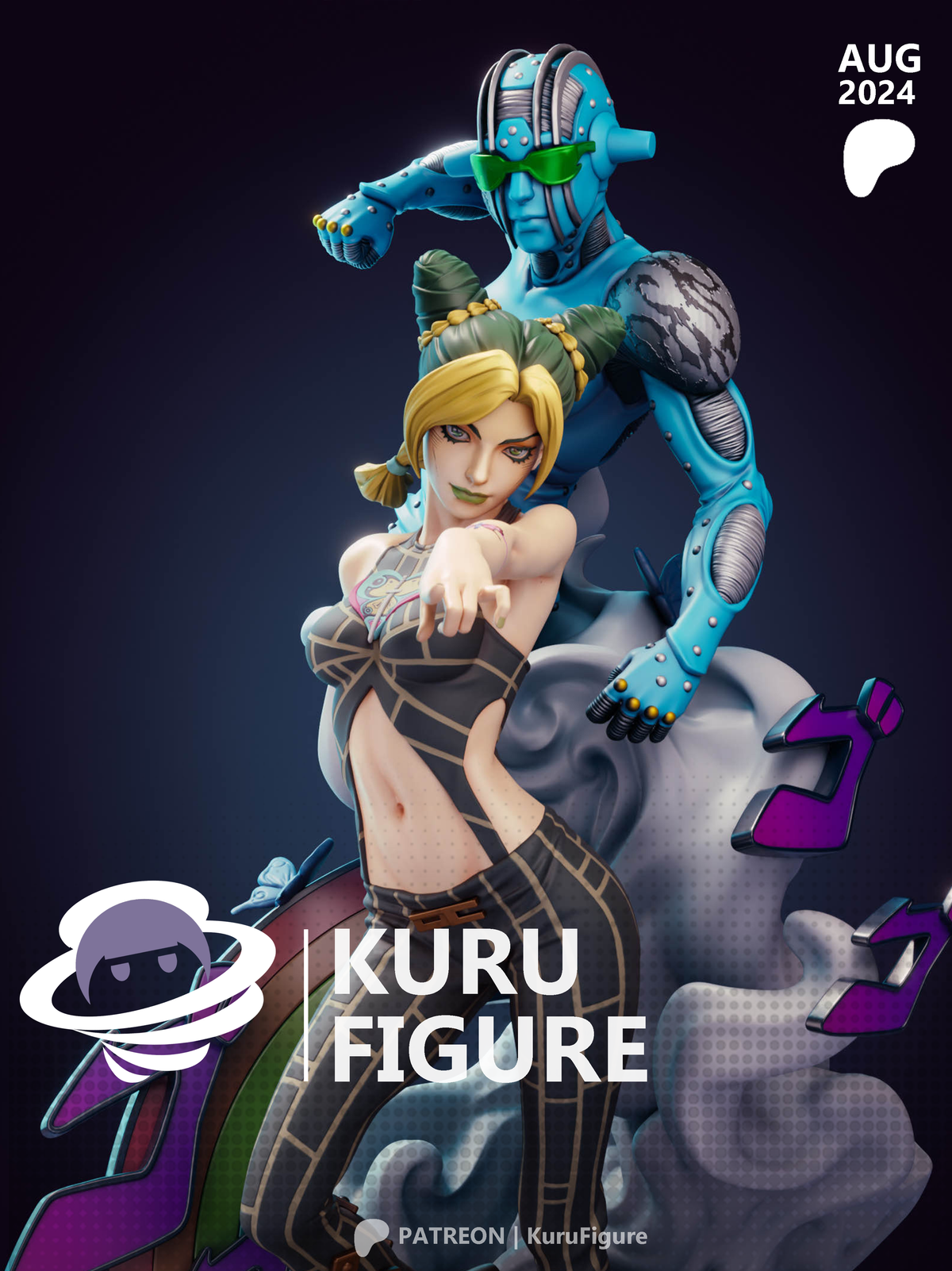 Jolyne Cujoh Style JoJo Stone Ocean Unpainted Resin Kit (1/6-1/12)