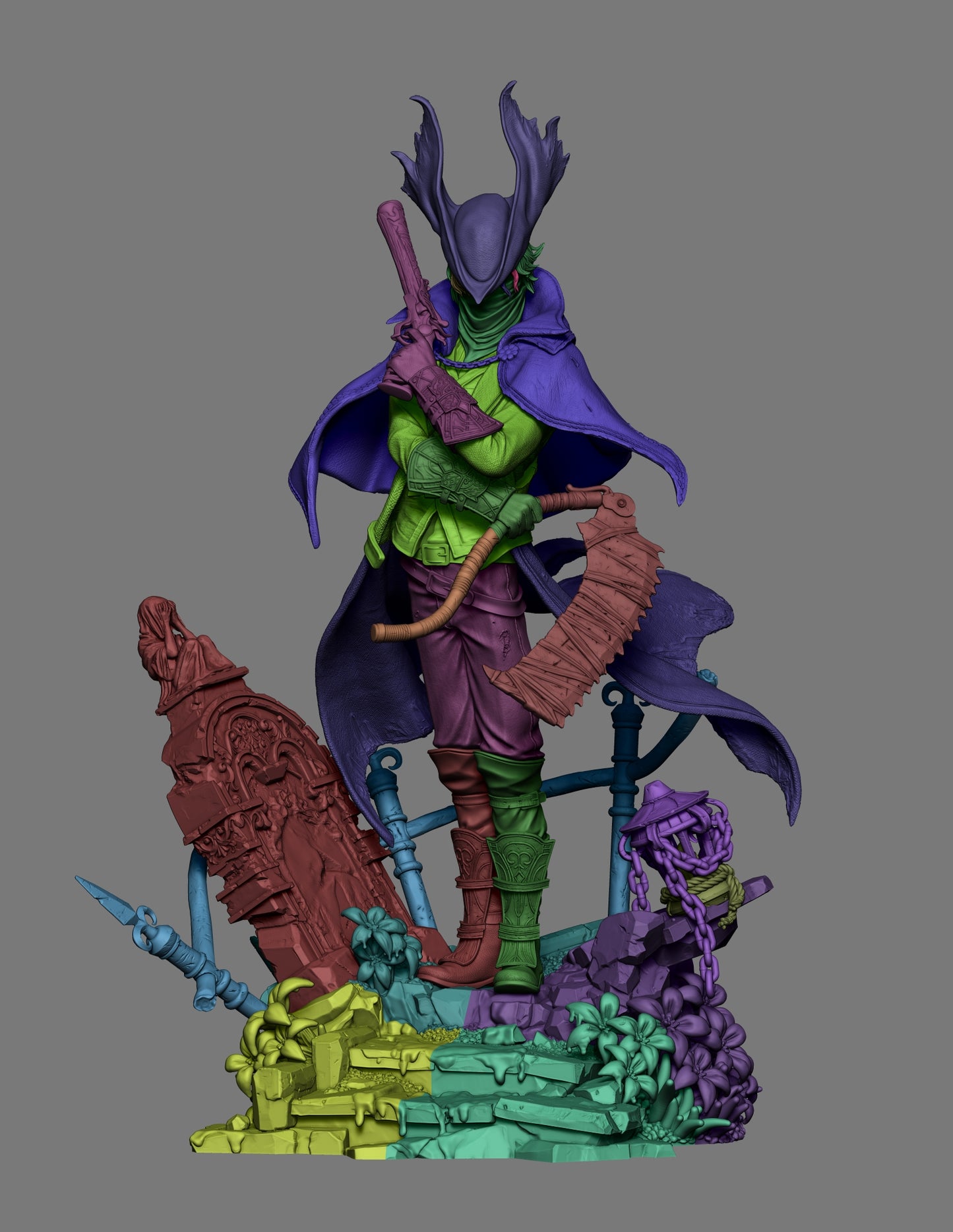 Hunter Style Nightmare Slayer – Unpainted 3D Printed Model Kit