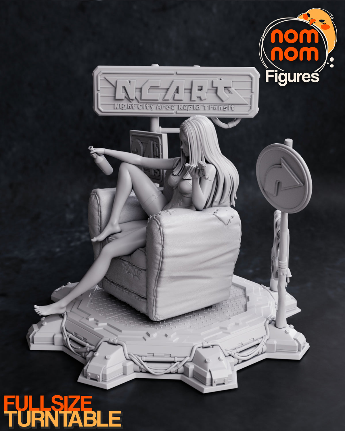 Lounging Rebecca Style Cyberpunk Unpainted Resin Garage Kit (1/6-1/12)