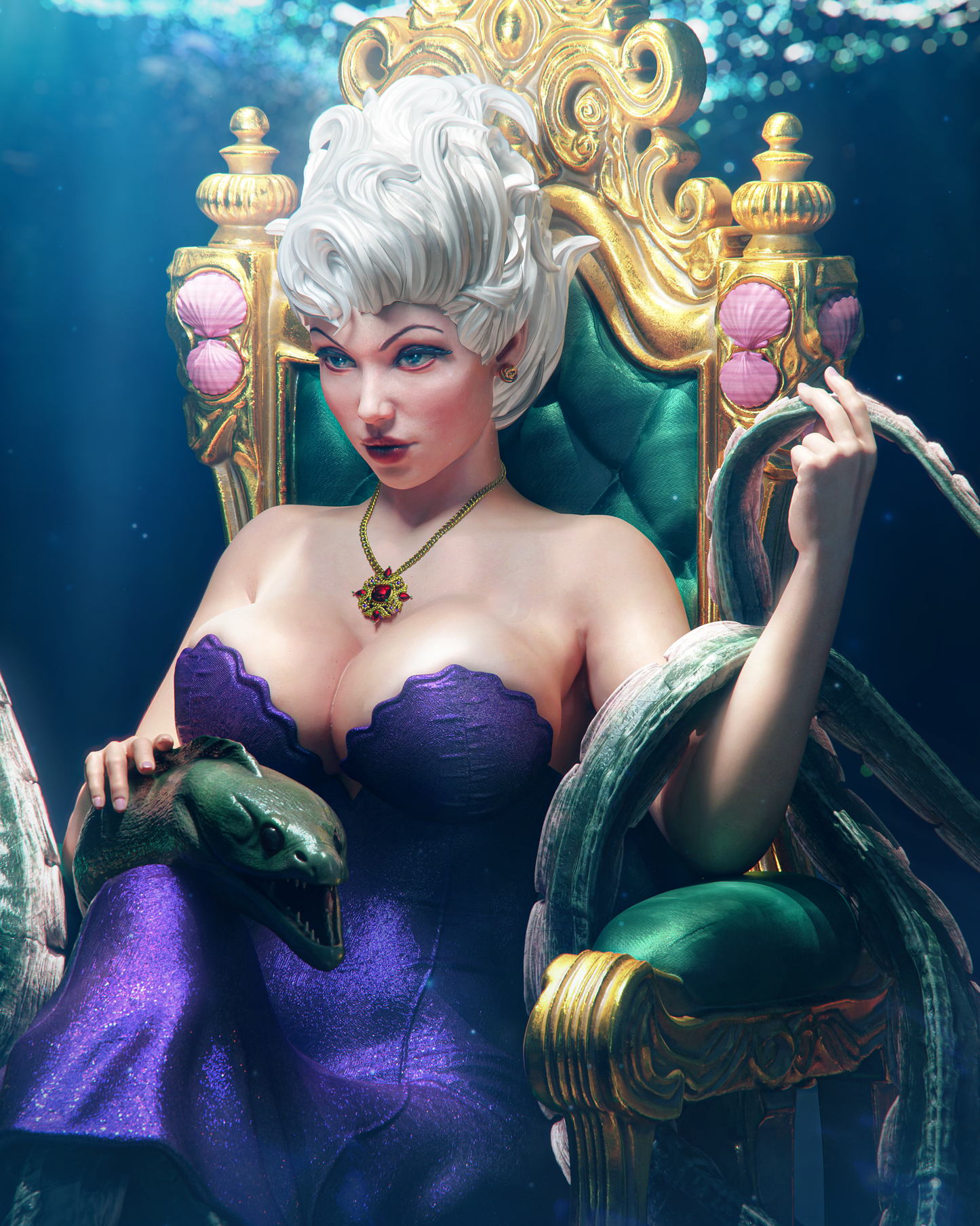 Ursula Style Sea Witch – Unpainted 3D Printed Model Kit