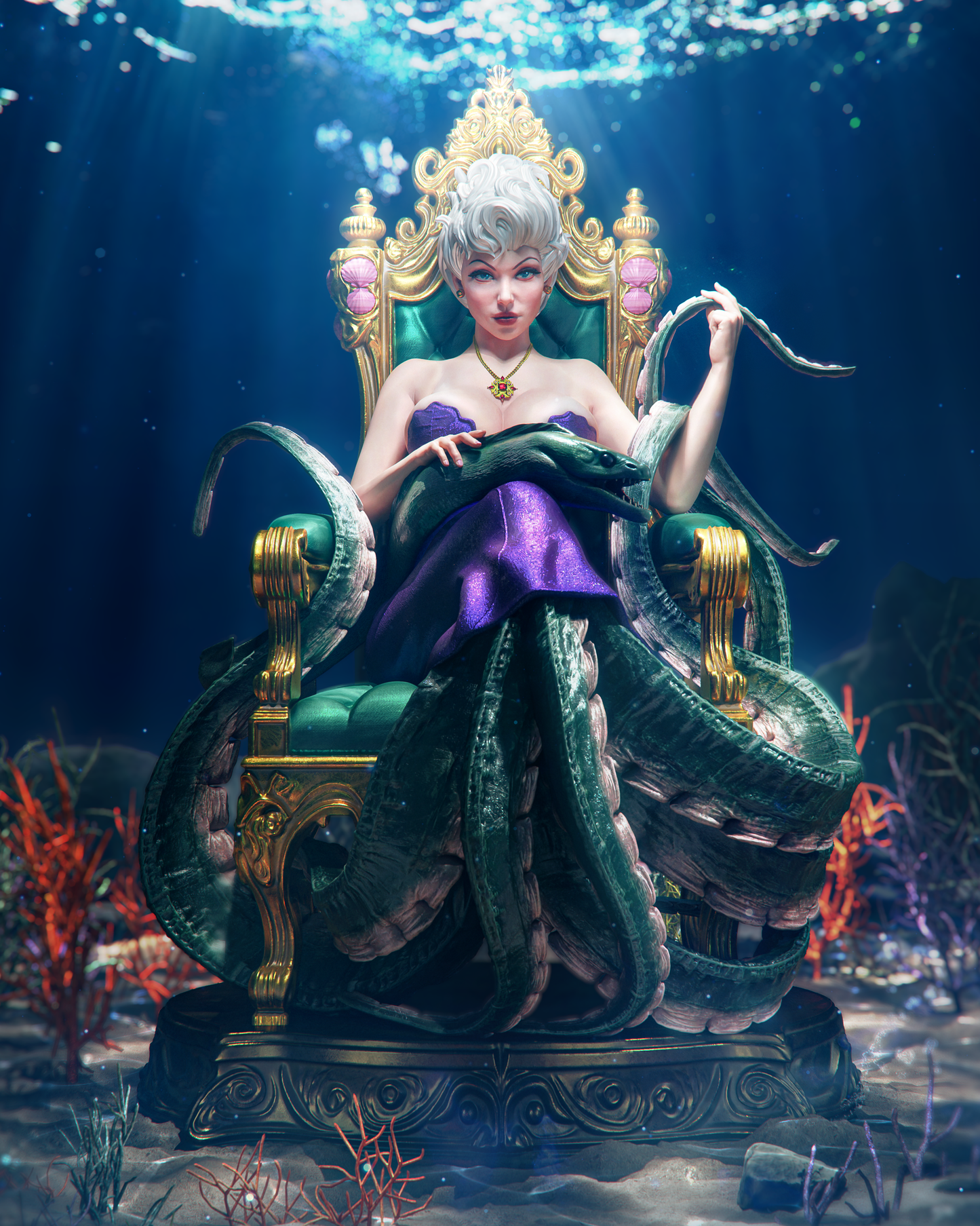 Ursula Style Sea Witch – Unpainted 3D Printed Model Kit
