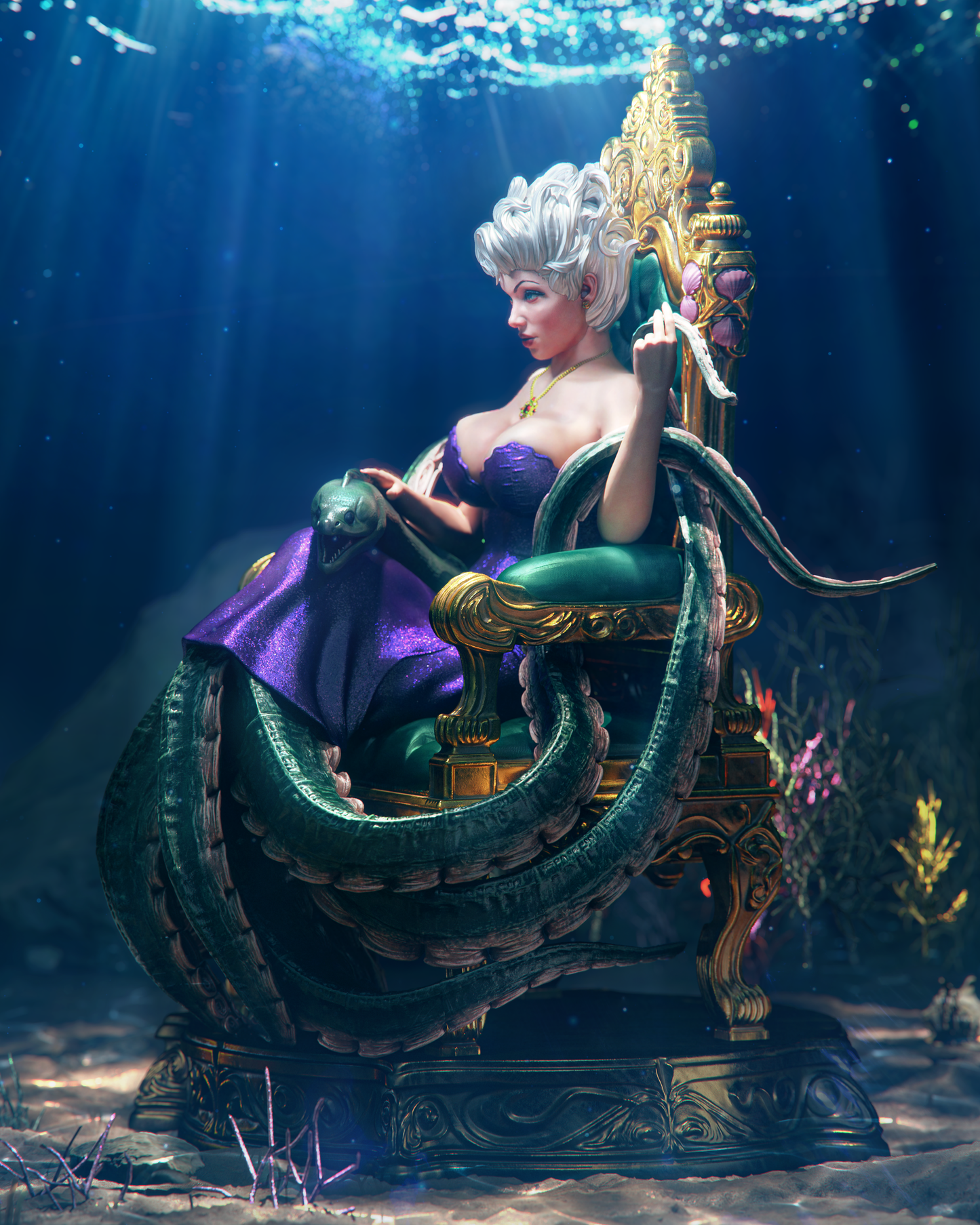 Ursula Style Sea Witch – Unpainted 3D Printed Model Kit