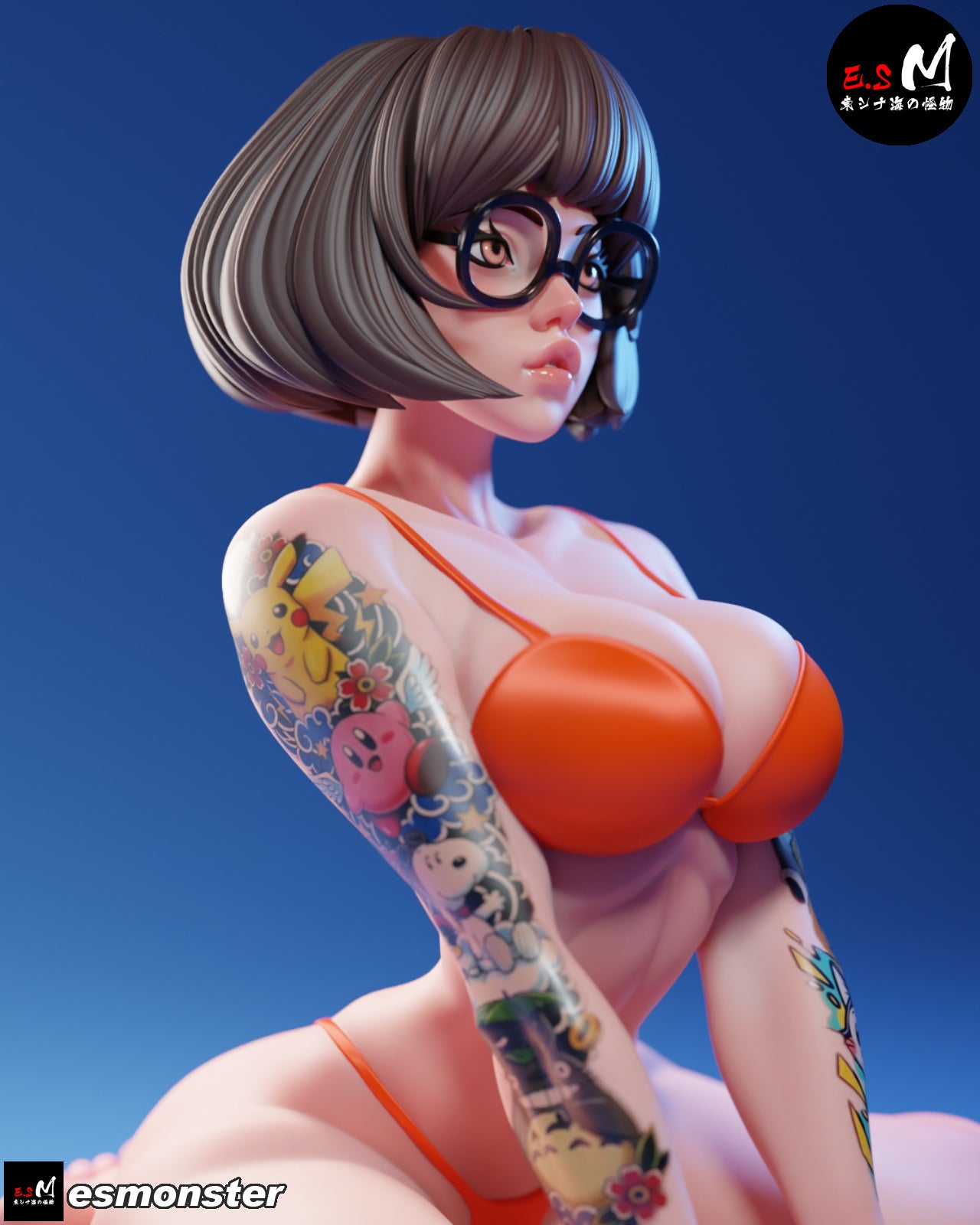 Velma Beach Style Scooby-Doo Cartoon Unpainted Resin Garage Kit (1/6-1/12)
