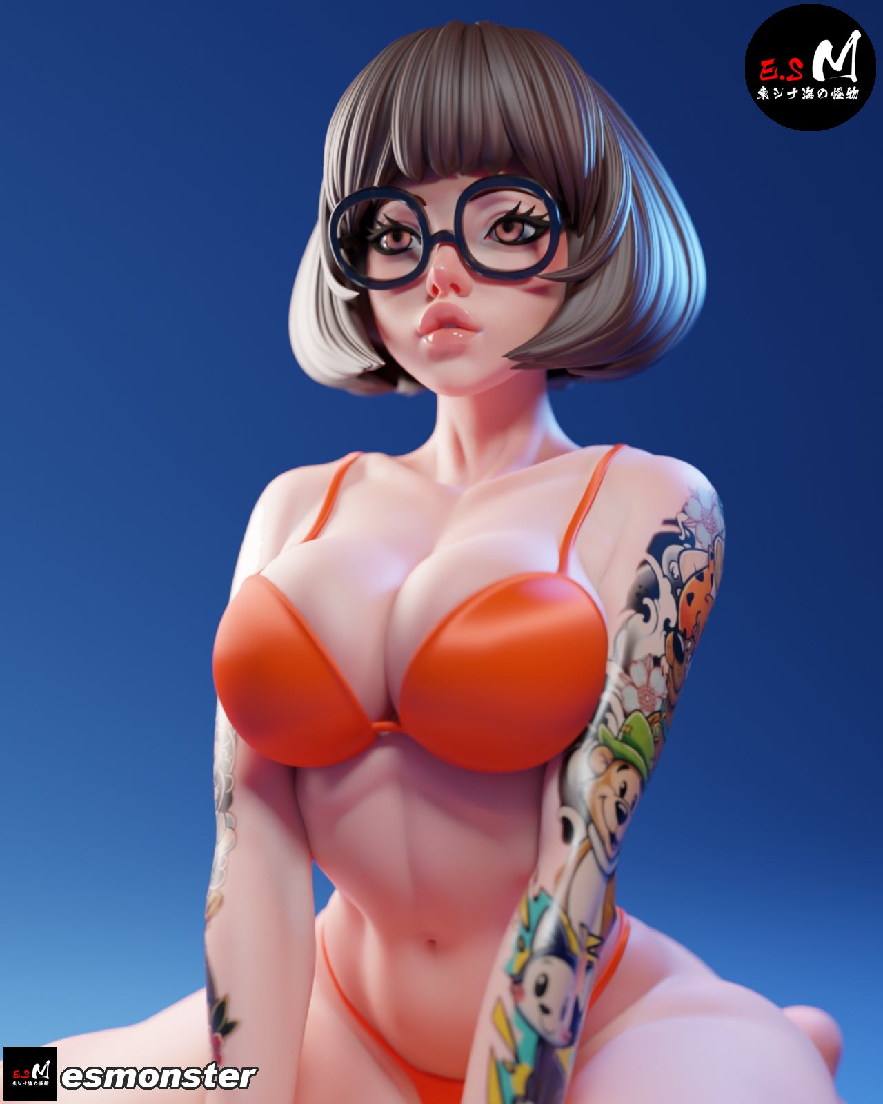 Velma Beach Style Scooby-Doo Cartoon Unpainted Resin Garage Kit (1/6-1/12)