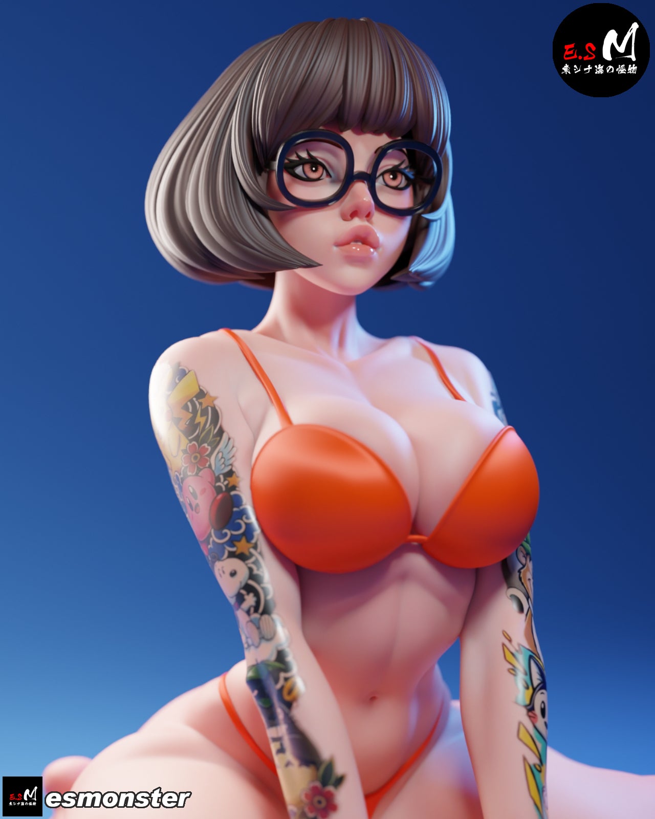 Velma Beach Style Scooby-Doo Cartoon Unpainted Resin Garage Kit (1/6-1/12)