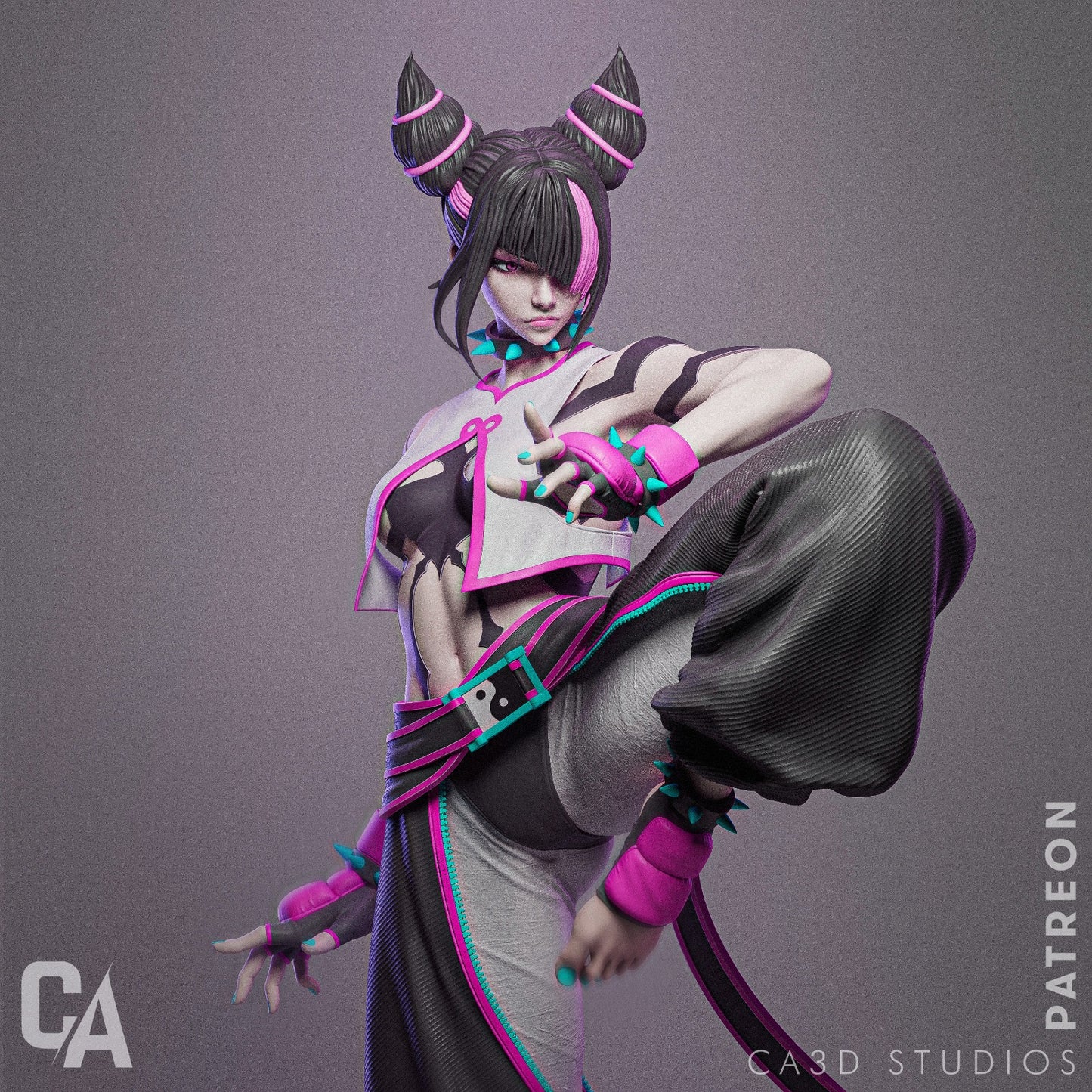 Juri style Sadistic Fighter Girl resin kit – Unpainted 3D Printed Model kit