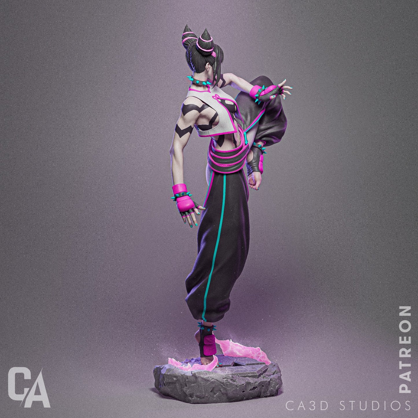 Juri style Sadistic Fighter Girl resin kit – Unpainted 3D Printed Model kit