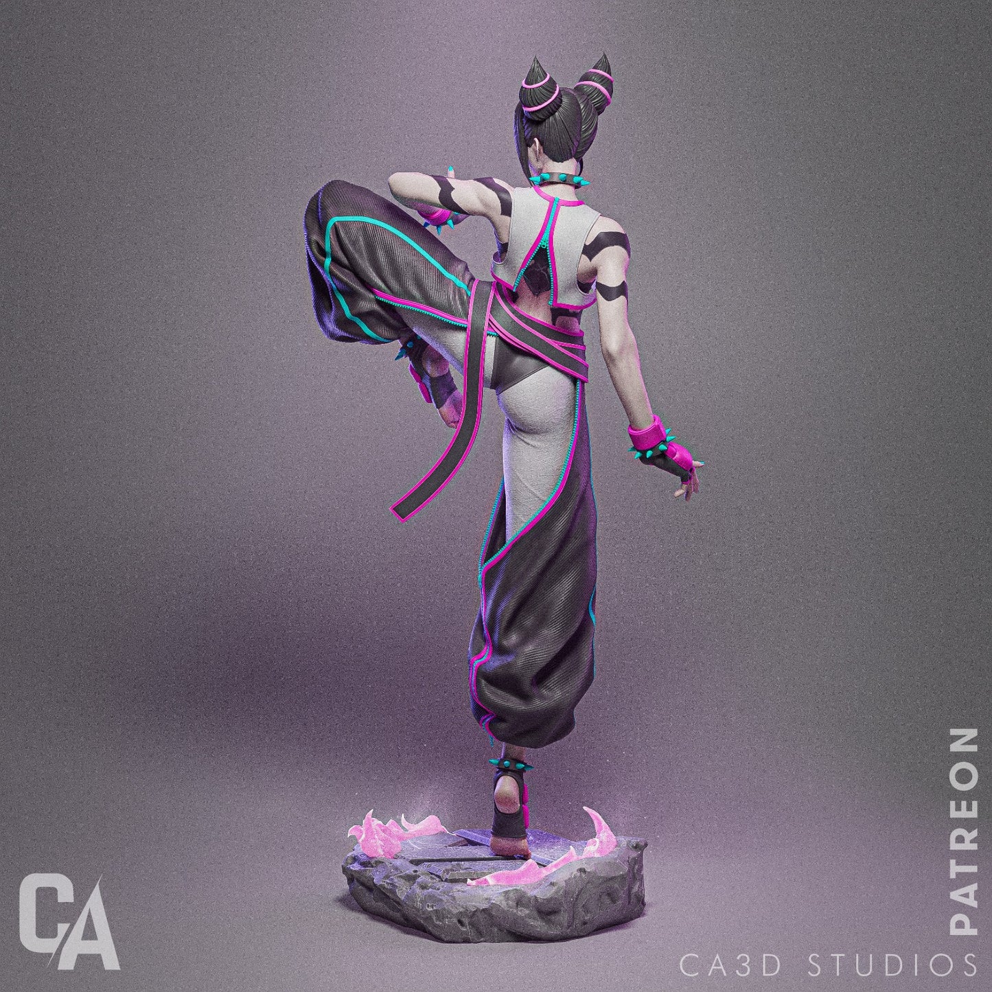 Juri style Sadistic Fighter Girl resin kit – Unpainted 3D Printed Model kit