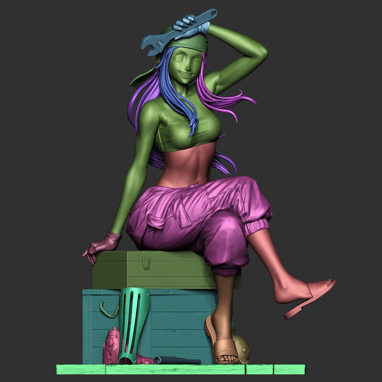 Winry Rockbell Style Mechanic Resin Kit – Unpainted 3D Printed Model Kit