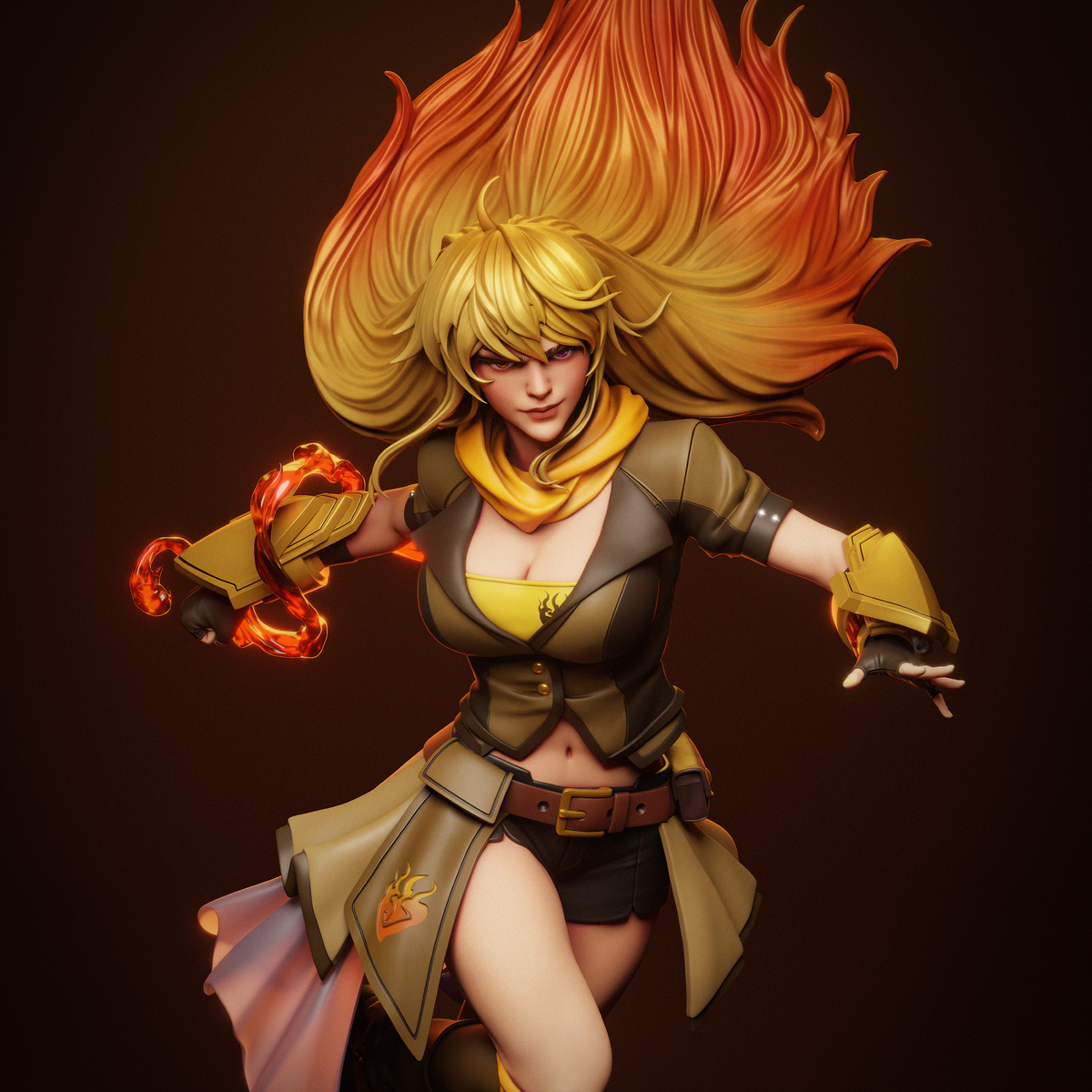 Yang Xiao Long Style RWBY Unpainted Resin Garage Model Kit (1/6-1/12)