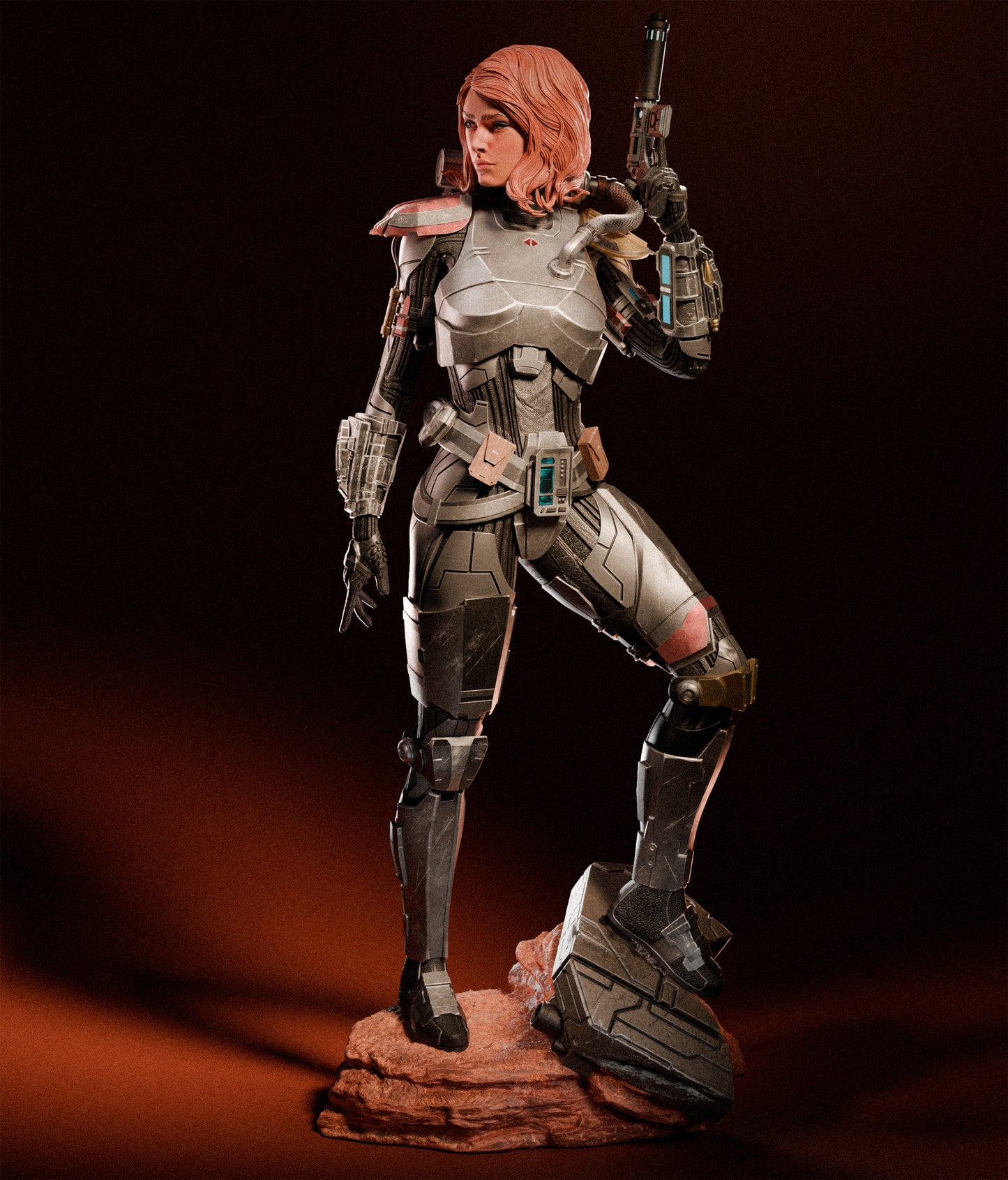 Shae Vizla style Flame Commando Girl resin kit – Unpainted 3D Printed Model kit
