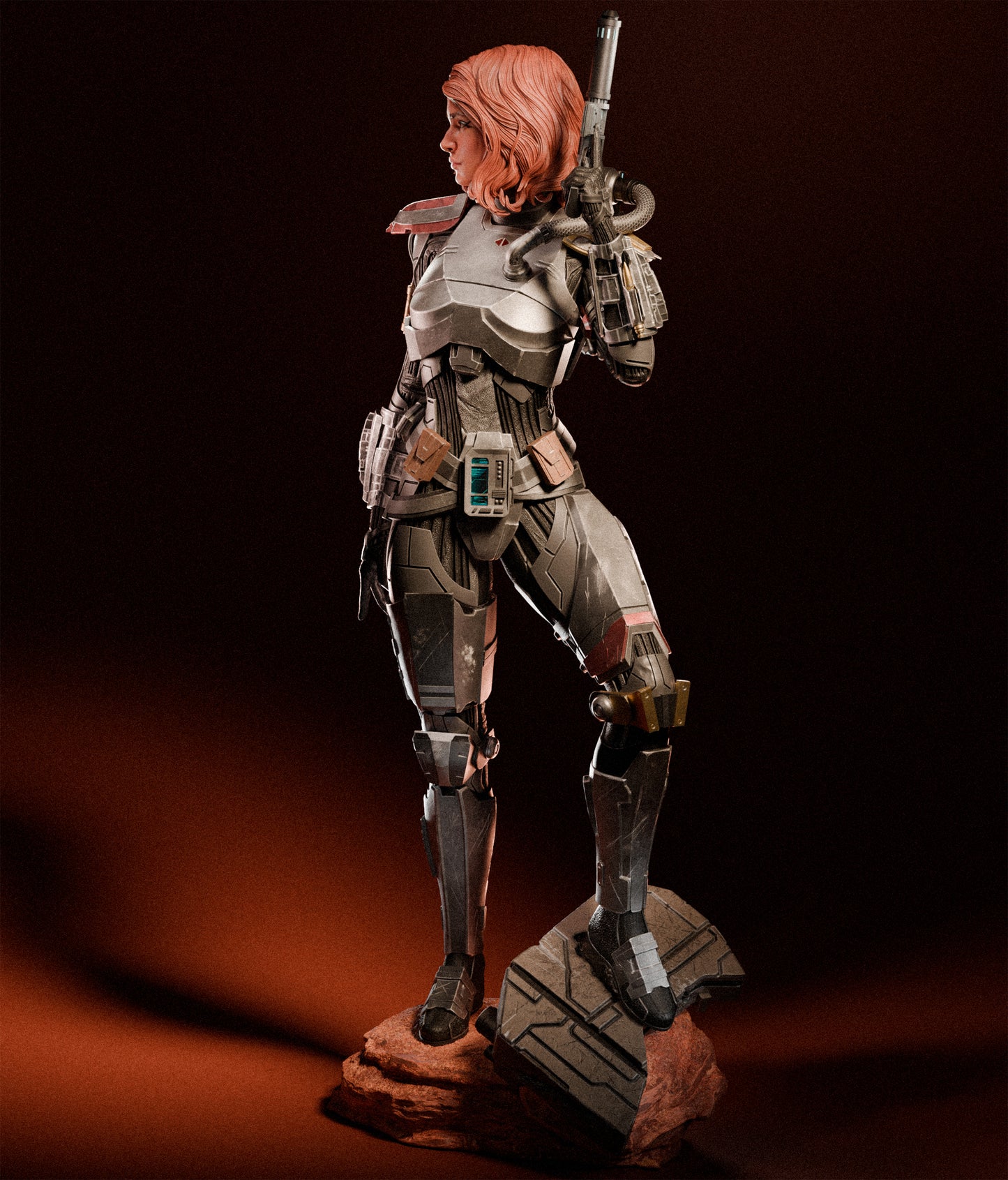 Shae Vizla style Flame Commando Girl resin kit – Unpainted 3D Printed Model kit