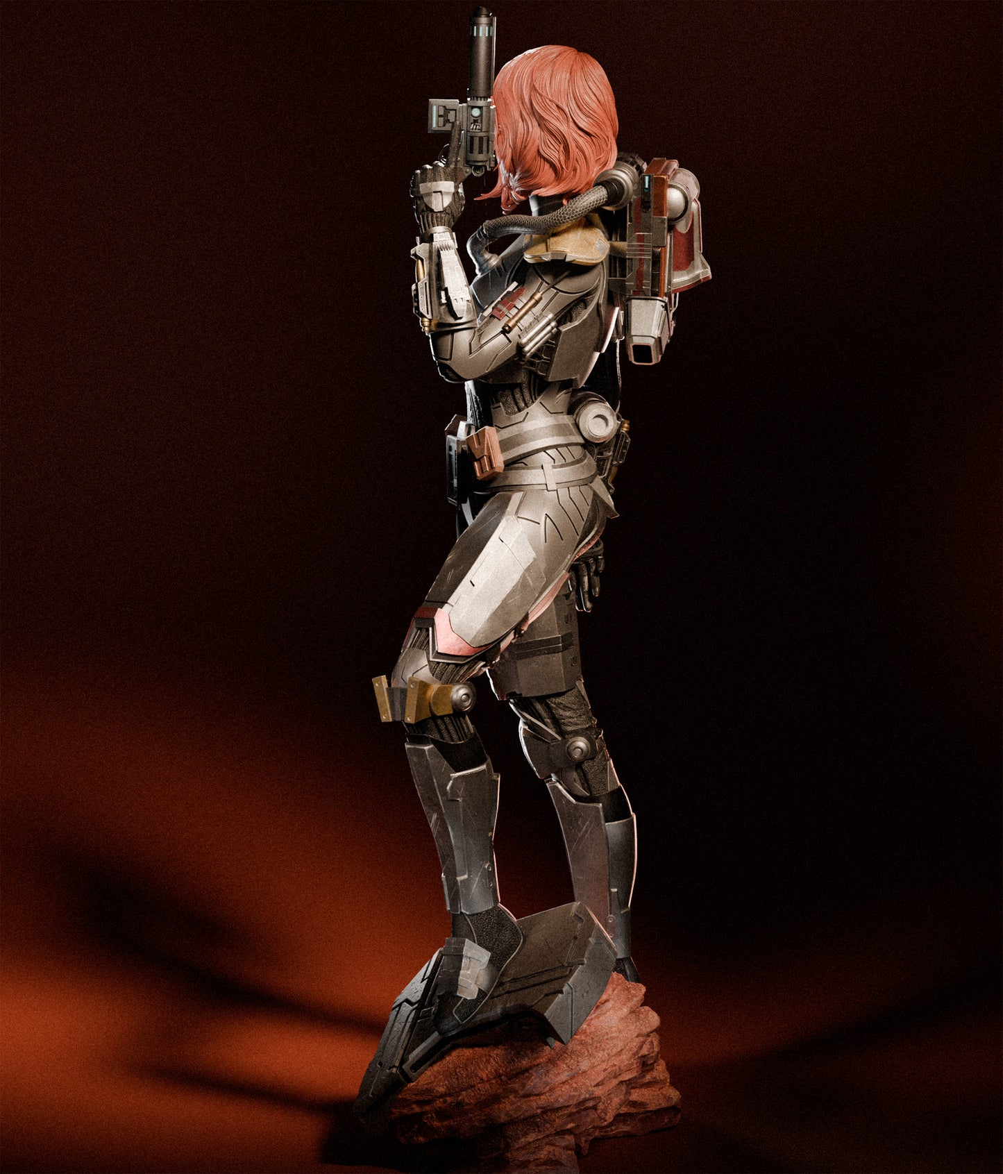 Shae Vizla style Flame Commando Girl resin kit – Unpainted 3D Printed Model kit