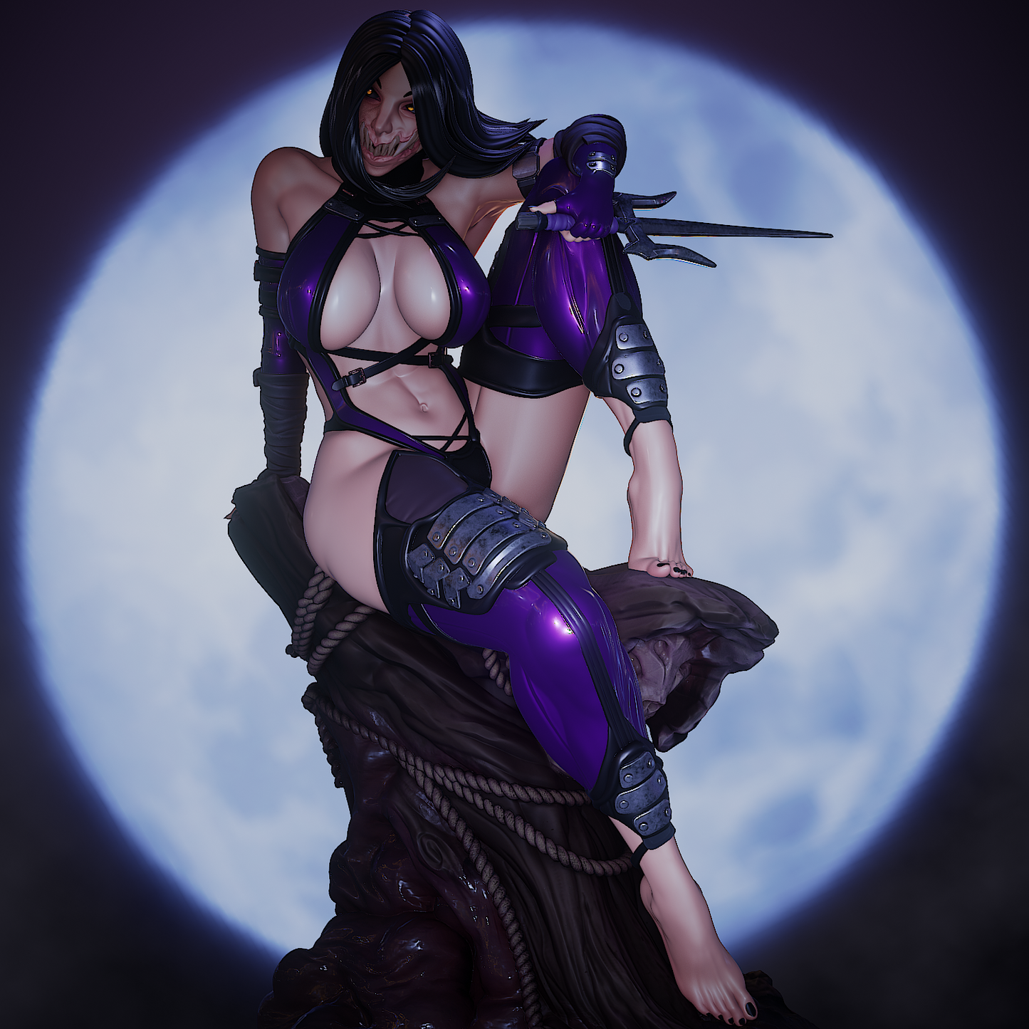Mileena style Savage Beauty Girl resin kit – Unpainted 3D Printed Model kit