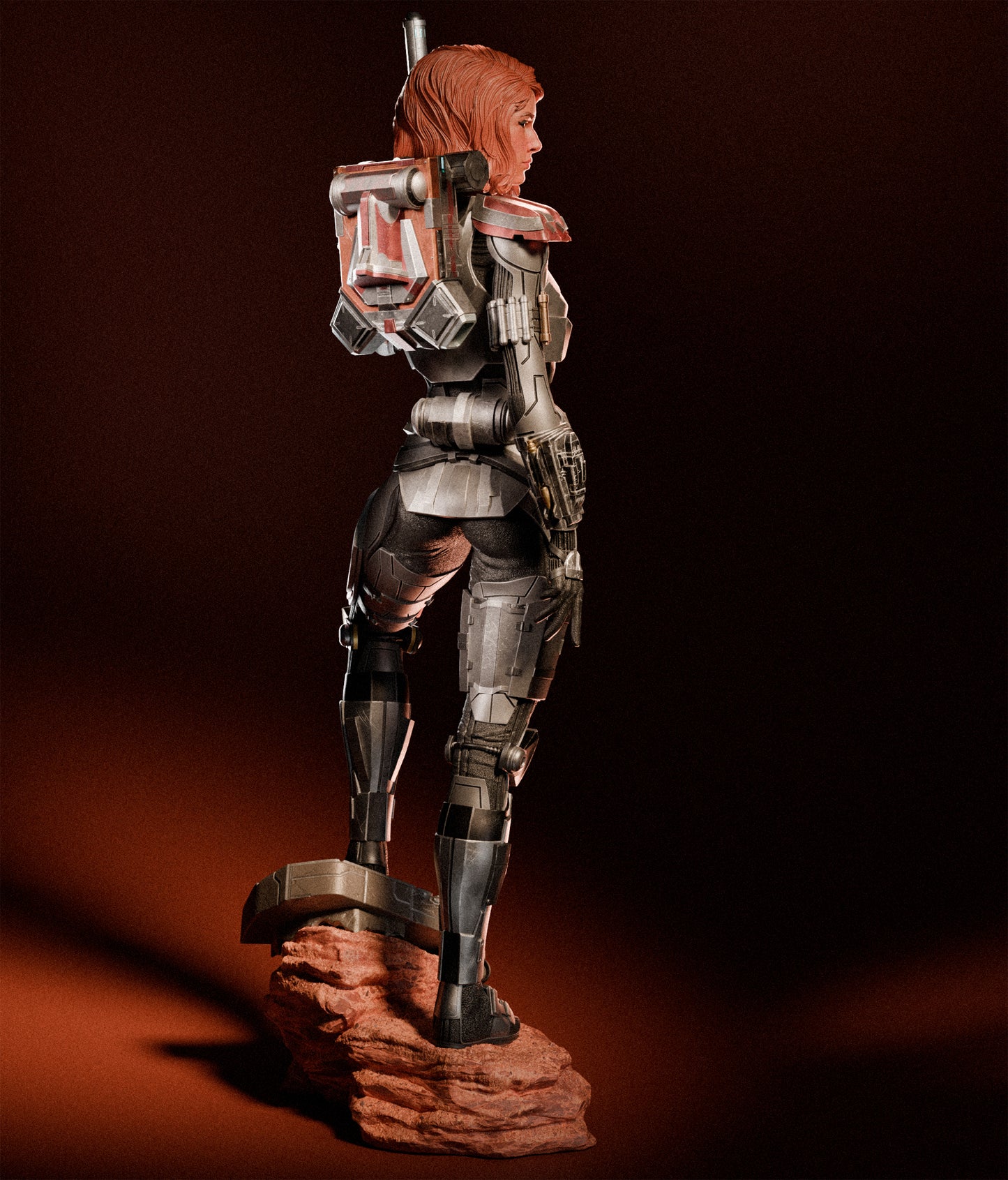 Shae Vizla style Flame Commando Girl resin kit – Unpainted 3D Printed Model kit