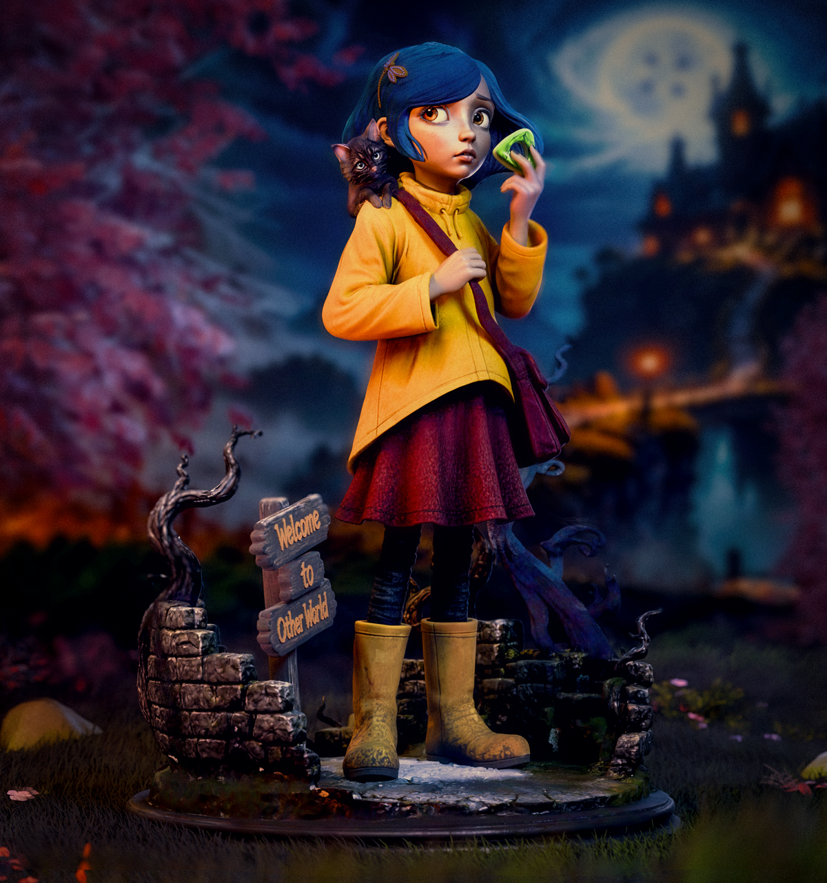 Coraline Style Dark Fantasy Unpainted Resin Garage Model Kit (1/6-1/12)