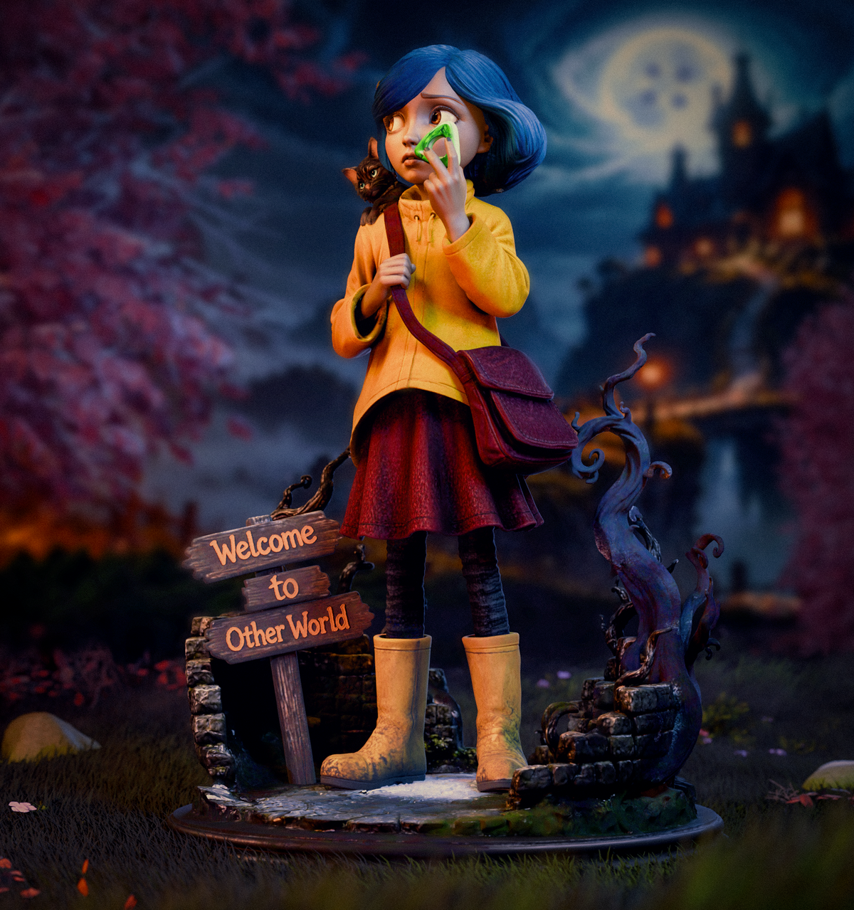 Coraline Style Dark Fantasy Unpainted Resin Garage Model Kit (1/6-1/12)