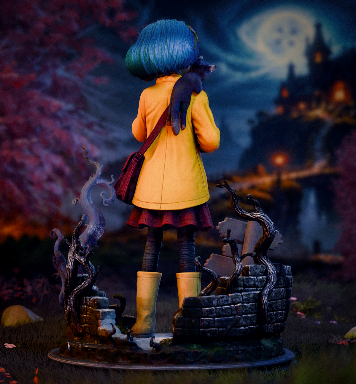 Coraline Style Dark Fantasy Unpainted Resin Garage Model Kit (1/6-1/12)
