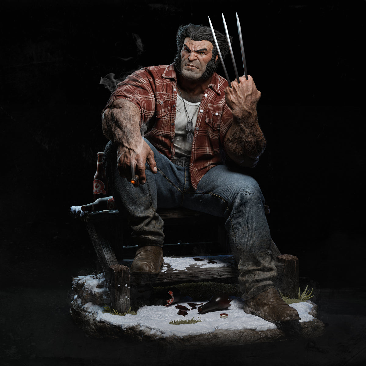 Cowboy Logan Style X-Men Unpainted Resin Garage Model Kit (1/6-1/12)