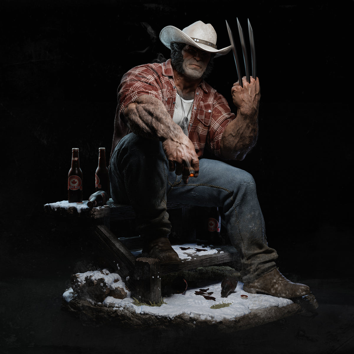Cowboy Logan Style X-Men Unpainted Resin Garage Model Kit (1/6-1/12)