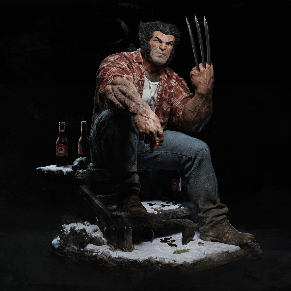 Cowboy Logan Style X-Men Unpainted Resin Garage Model Kit (1/6-1/12)