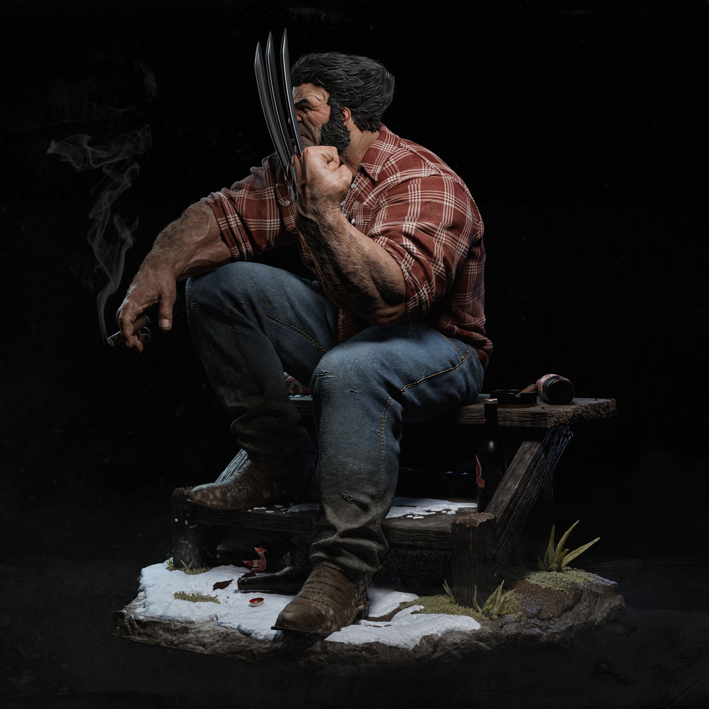 Cowboy Logan Style X-Men Unpainted Resin Garage Model Kit (1/6-1/12)