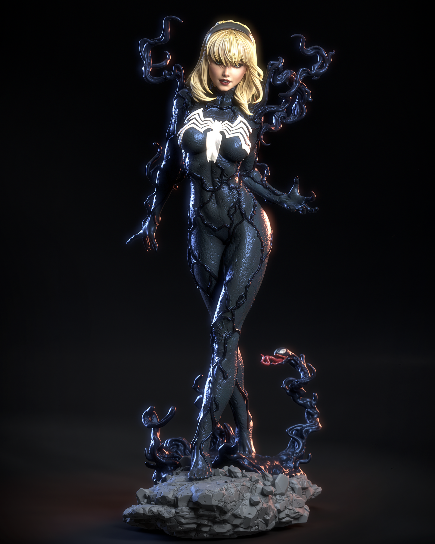 Gwenom style Symbiote Slayer Girl resin kit – Unpainted 3D Printed Model kit