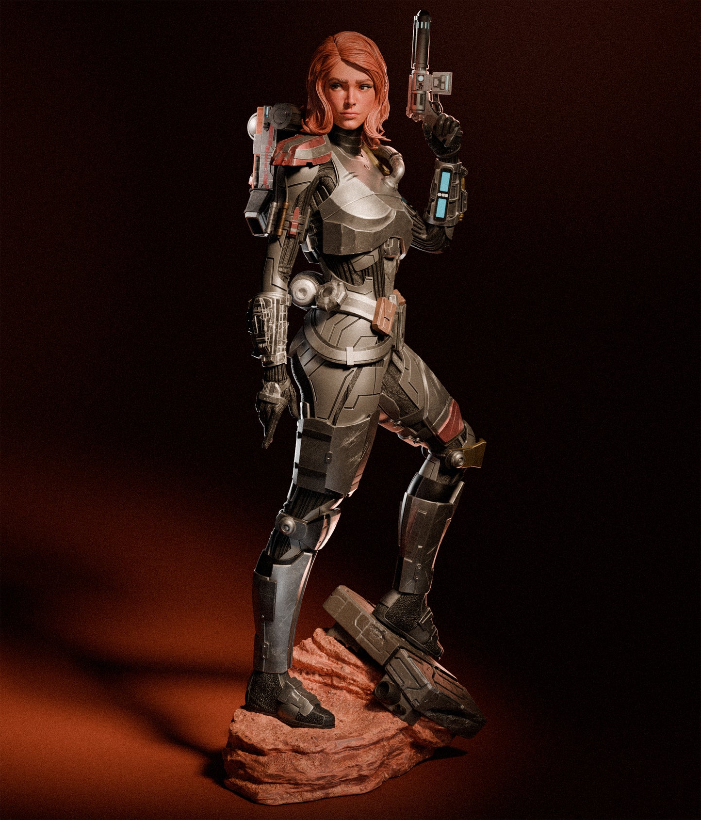 Shae Vizla style Flame Commando Girl resin kit – Unpainted 3D Printed Model kit