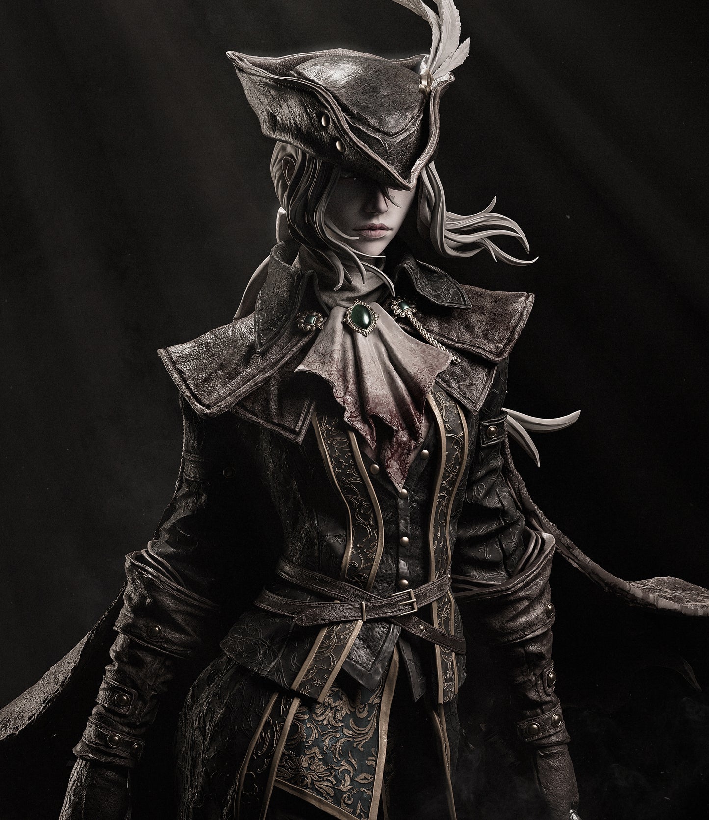 Old Hunter Lady Maria Style Bloodborne Unpainted Resin Garage Kit (1/6-1/12)