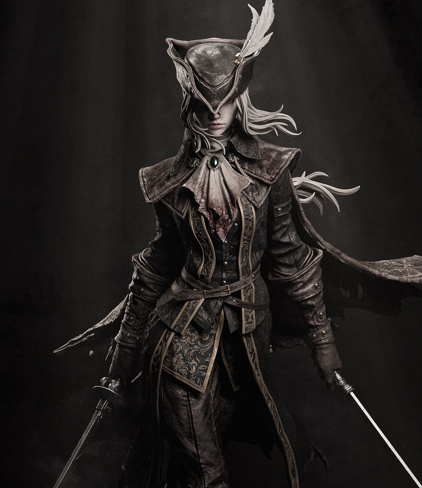 Old Hunter Lady Maria Style Bloodborne Unpainted Resin Garage Kit (1/6-1/12)