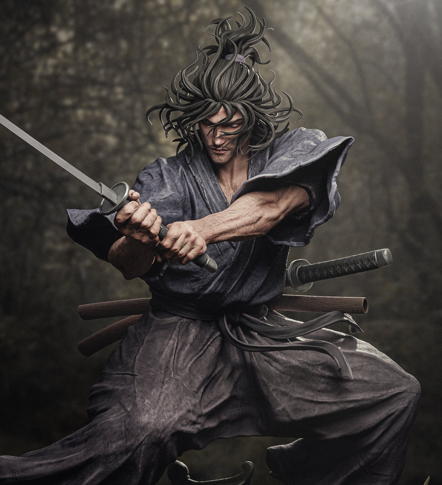 Musashi Miyamoto Blade Master resin kit – Unpainted 3D Printed Model kit