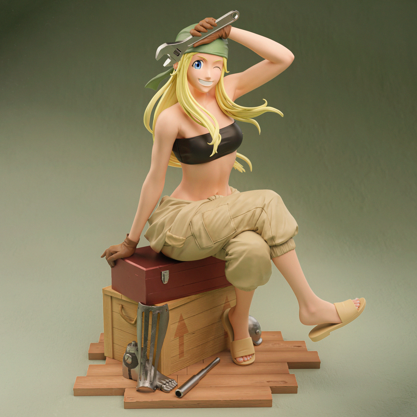 Winry Rockbell Style Mechanic Resin Kit – Unpainted 3D Printed Model Kit