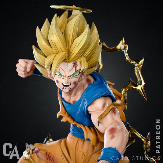 Super Saiyan Goku Style Dragon Ball Z Anime Unpainted Resin Garage Kit (1/6-1/12